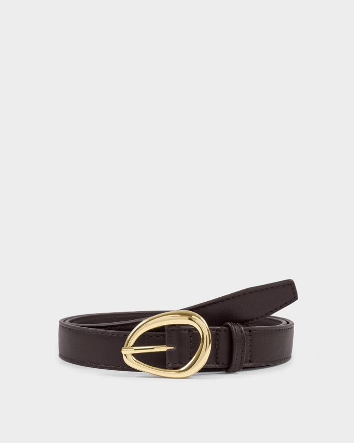 Katie Loxton Organic Buckle Belt - Bitter Chocolate