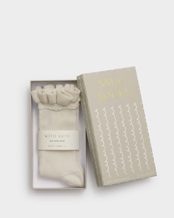 Katie Loxton Gift Box Ruffle Socks - Off White