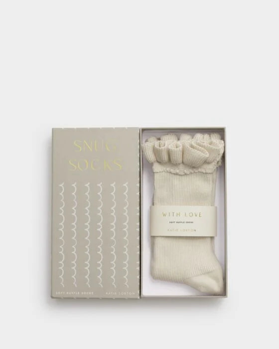 Katie Loxton Gift Box Ruffle Socks - Off White
