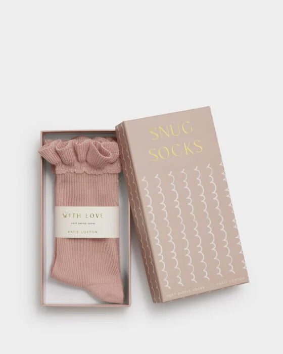 Katie Loxton Gift Box Ruffle Socks- Pink