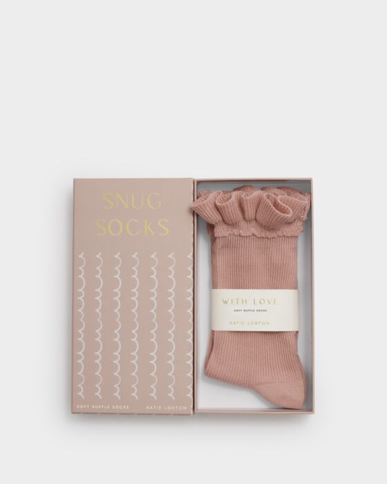 Katie Loxton Gift Box Ruffle Socks- Pink