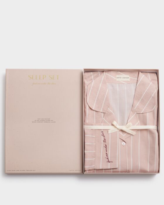 Katie Loxton Pyjama Set - Pink Stripe