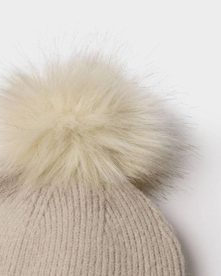 Katie Loxton Whipstitched Pom Pom Hat- Taupe