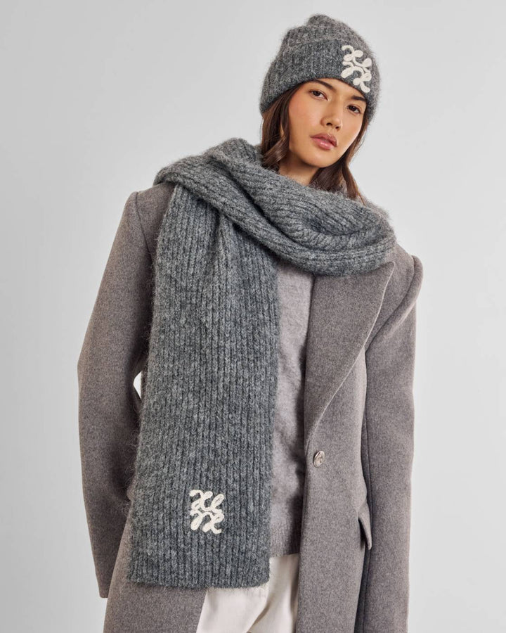 Katie Loxton Logo Applique Scarf - Charcoal