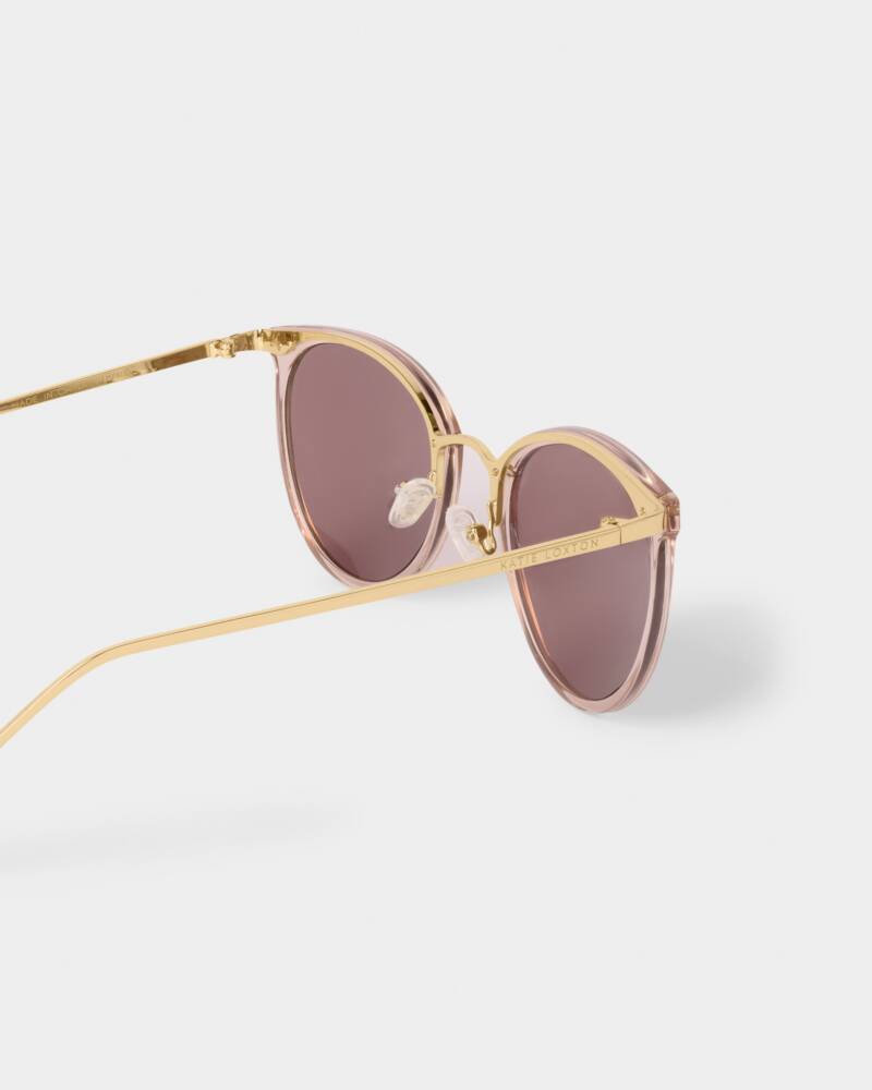 Katie Loxton Santorini Sunglasses- Transparent Rose Gold