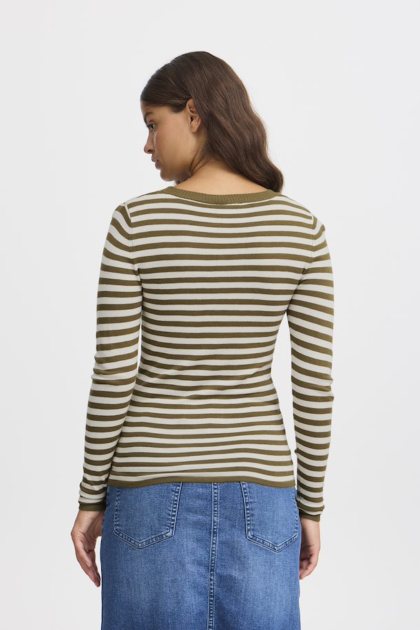 Ichi IHDiane Top- Lizard/Almond Milk stripe