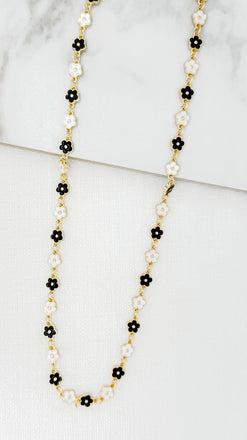 Envy Gold Enamel Flower Chain Necklace
