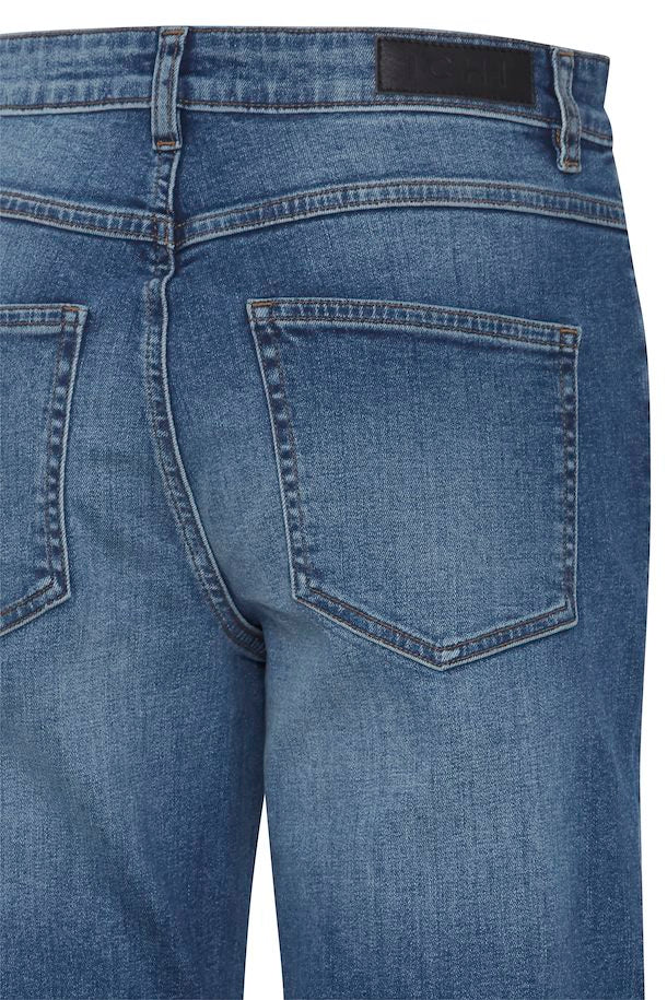 Ichi Twiggy Straight Leg Jeans- medium Blue- 32 leg