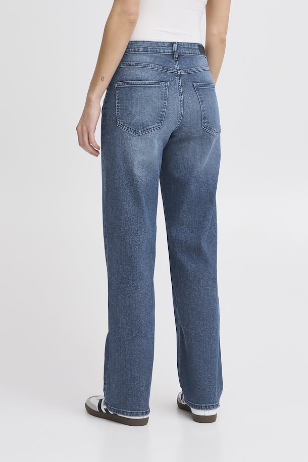 Ichi Twiggy Straight Leg Jeans- medium Blue- 32 leg