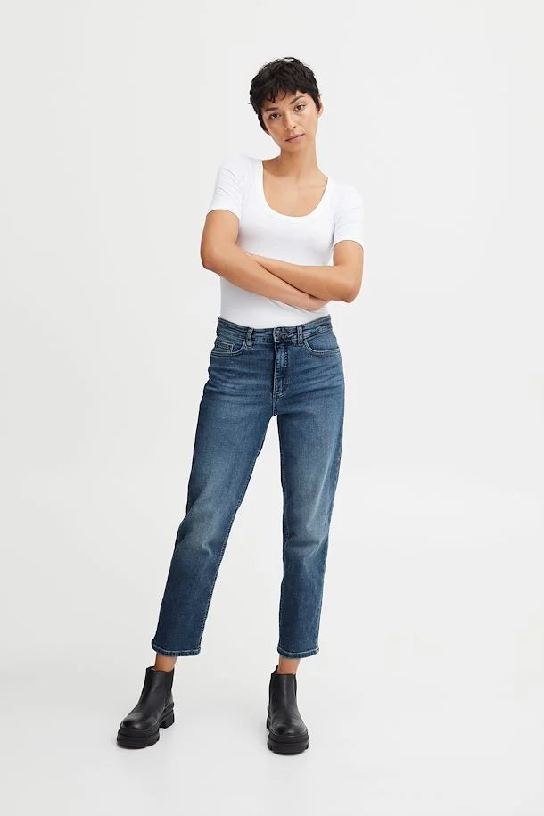 Ichi Twiggy Raven Jeans- Medium wash