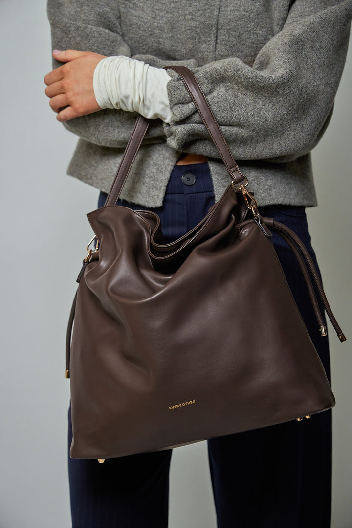 Every Other Drawstring Shoulder-Cross Body Bag - Clay