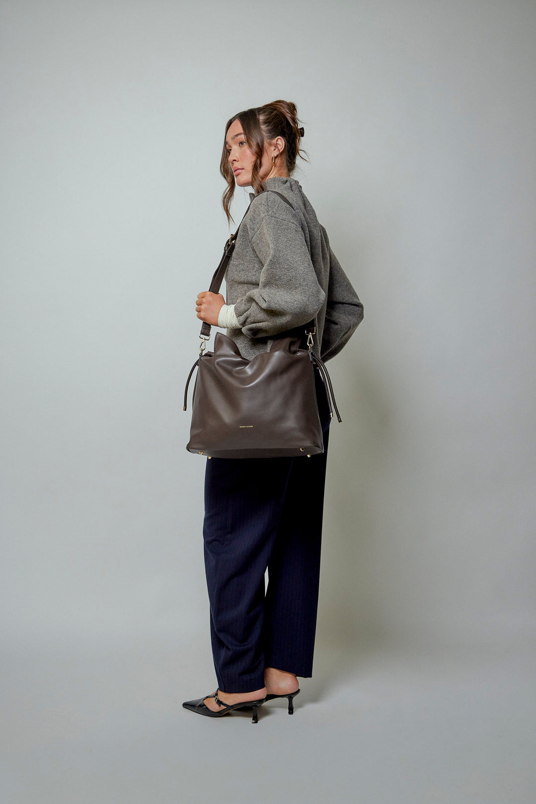 Every Other Drawstring Shoulder-Cross Body Bag - Clay