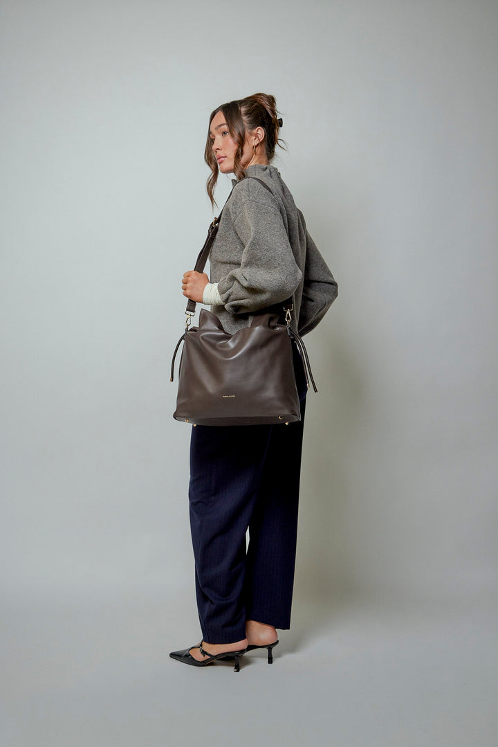Every Other Drawstring Shoulder-Cross Body Bag - Clay