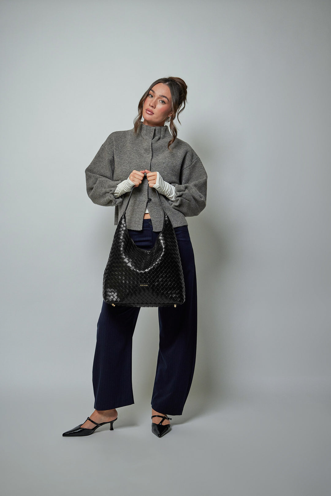 Every Other Single Strap Shoulder Bag - Black