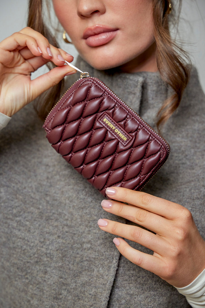 Every Other Quilted Purse - Burgundy
