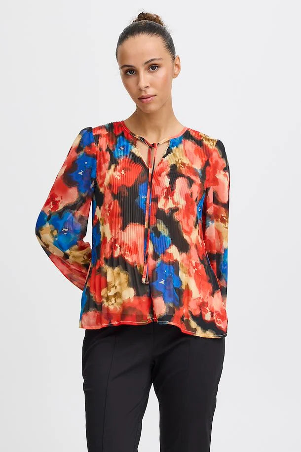 Ichi Neally Blouse- Multi Flower aop