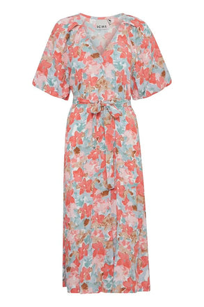 Ichi Sanura Dress - Multi Flower Aop