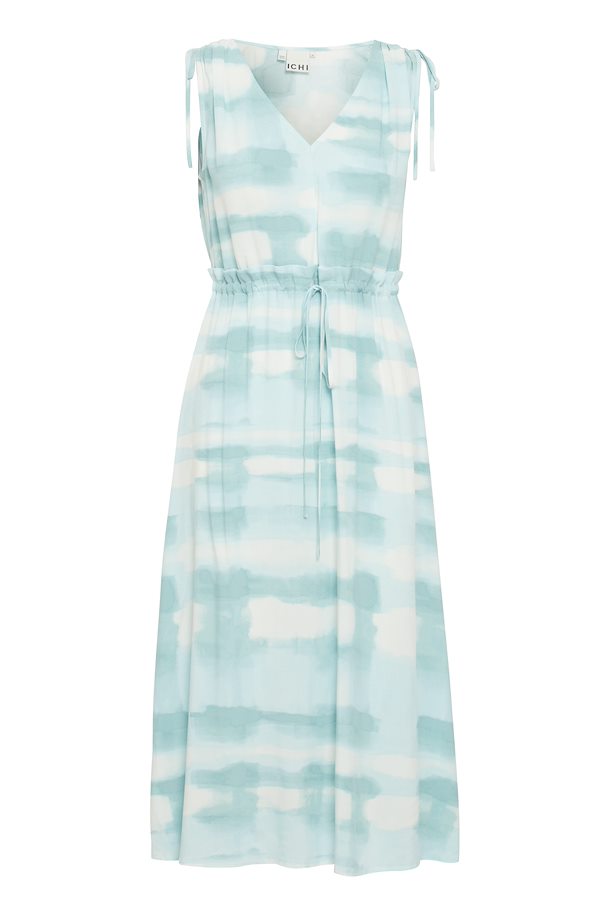 Ichi Vianca Dress- Nile Blue Graphic