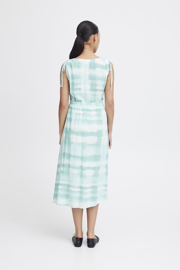 Ichi Vianca Dress- Nile Blue Graphic