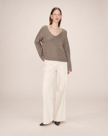 Grace & Mila Salvador Lurex Sweater - Taupe