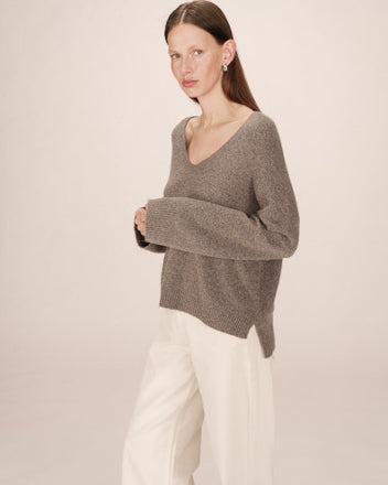 Grace & Mila Salvador Lurex Sweater - Taupe