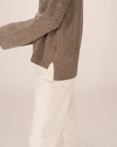 Grace & Mila Salvador Lurex Sweater - Taupe