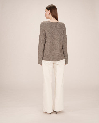 Grace & Mila Salvador Lurex Sweater - Taupe