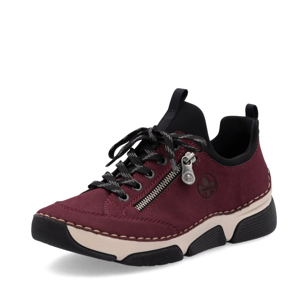 Rieker Ladies Elasticated Trainers - Red