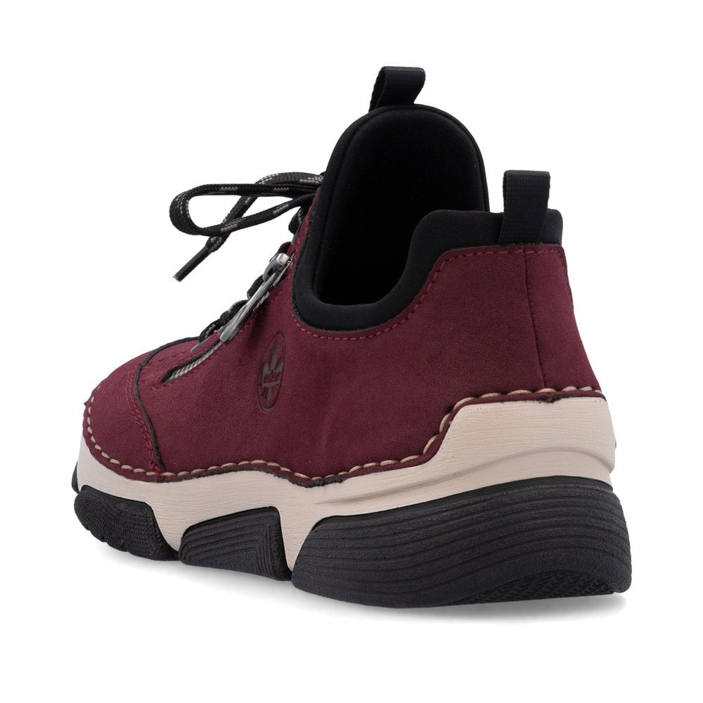 Rieker Ladies Elasticated Trainers - Red