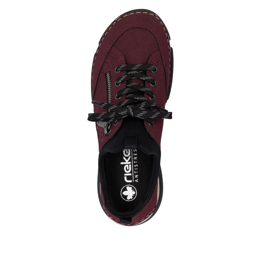 Rieker Ladies Elasticated Trainers - Red