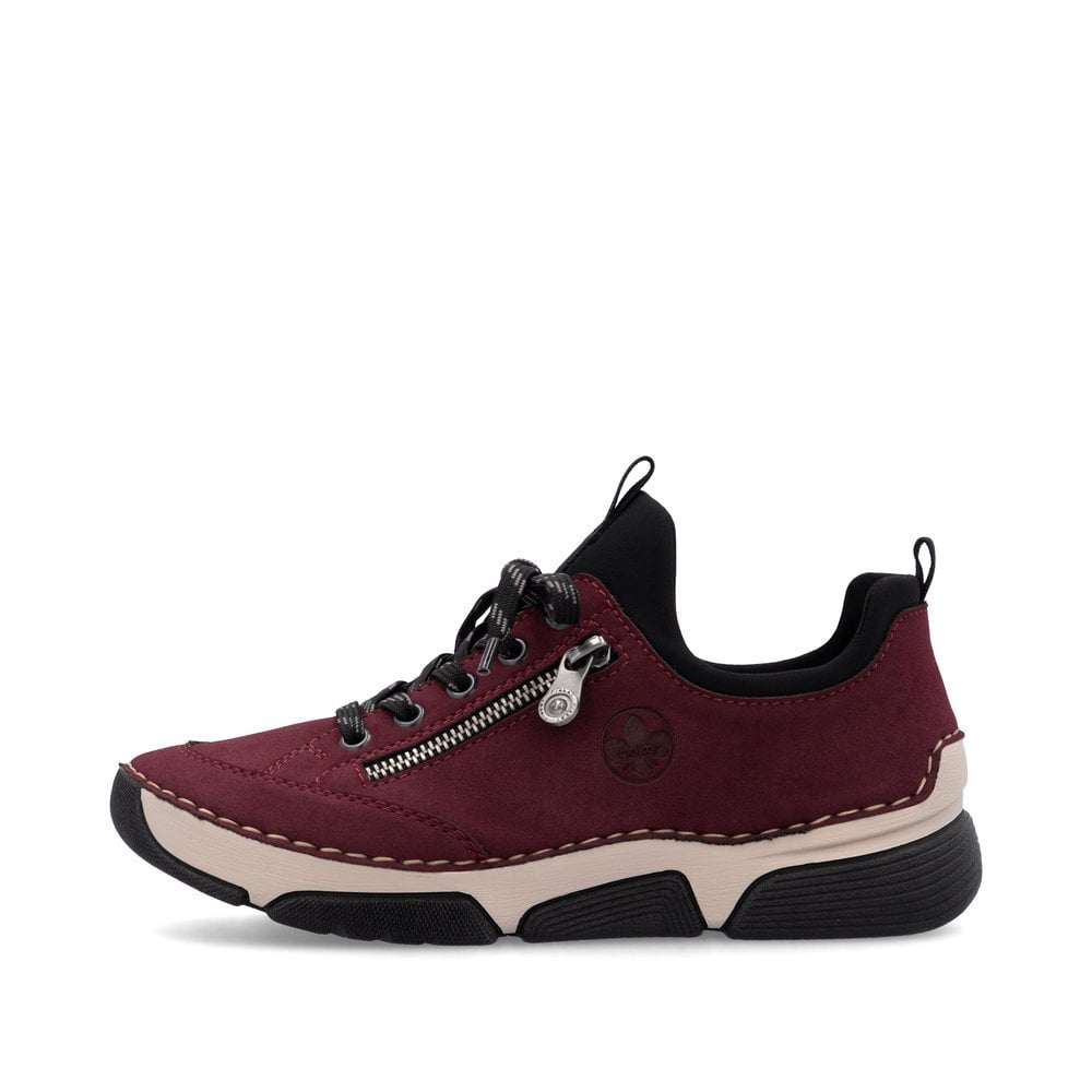 Rieker Ladies Elasticated Trainers - Red