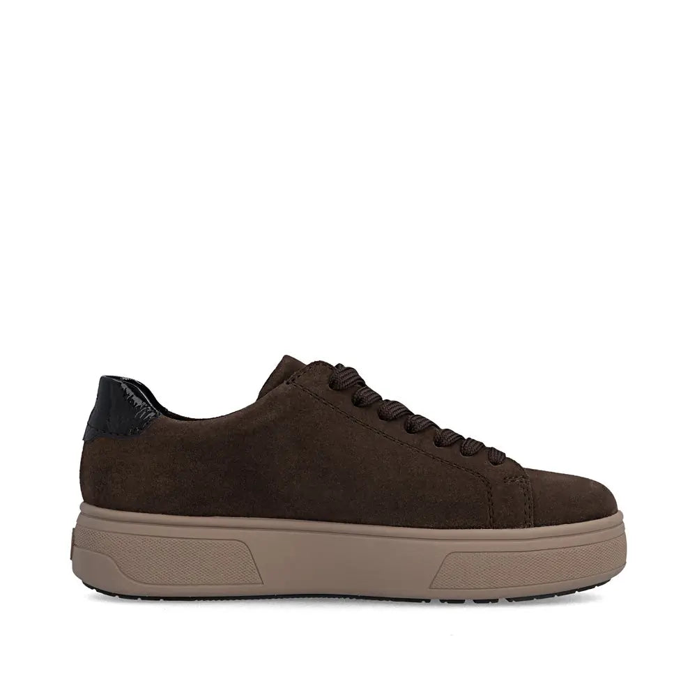 Rieker Brown Suede Zip Trainers