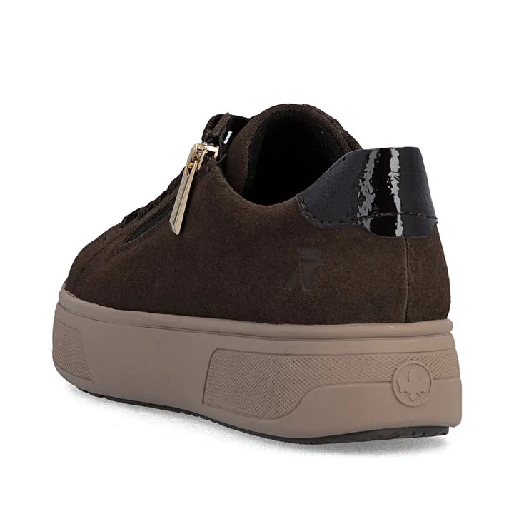 Rieker Brown Suede Zip Trainers