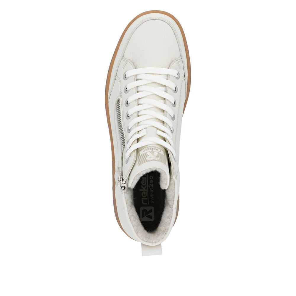 Rieker W1971-00 White Ladies Zip Boots