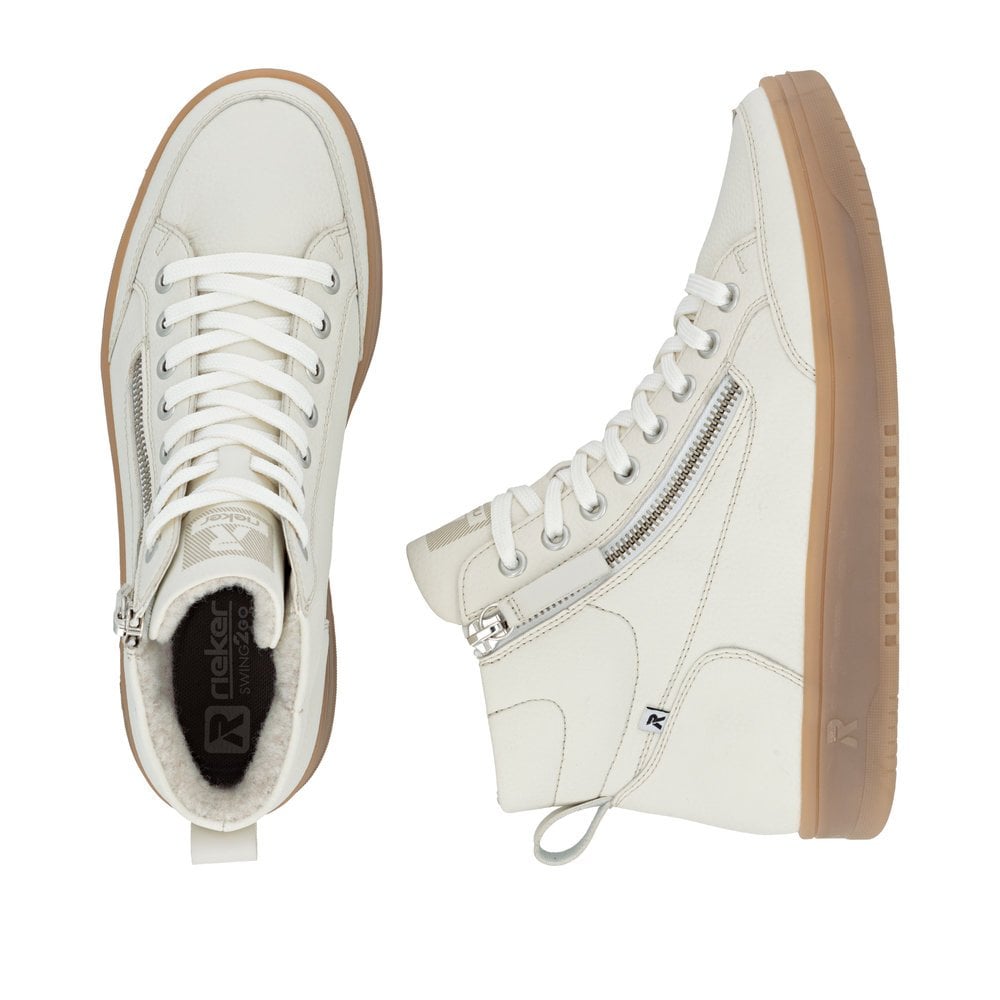 Rieker W1971-00 White Ladies Zip Boots