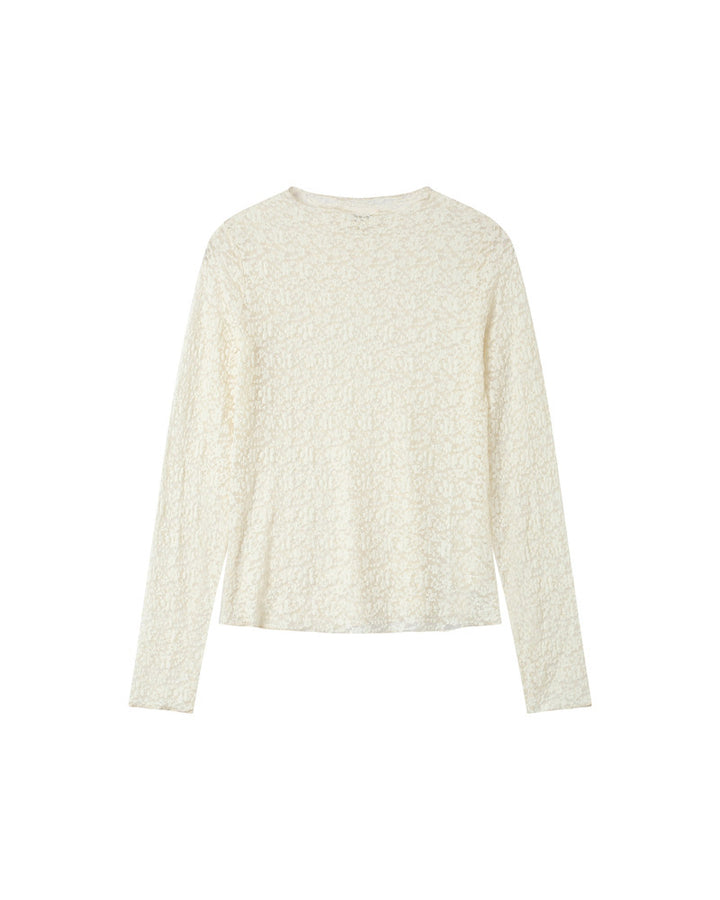 Grace & Mila Shady Stretch Lace T-Shirt - Ecru