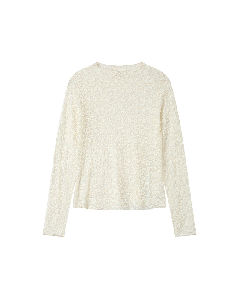 Grace & Mila Shady Stretch Lace T-Shirt - Ecru