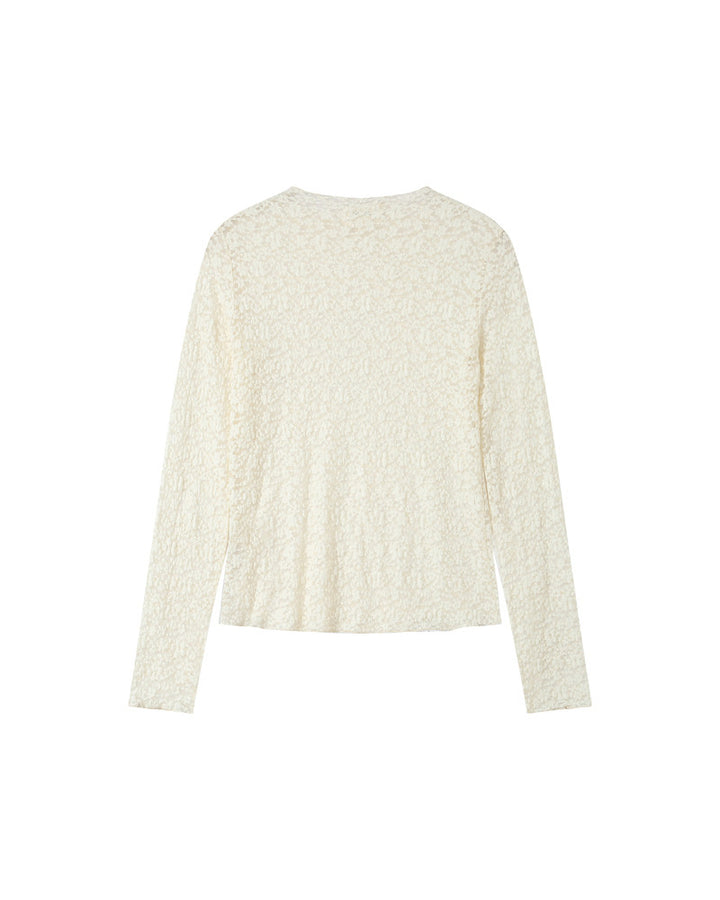 Grace & Mila Shady Stretch Lace T-Shirt - Ecru