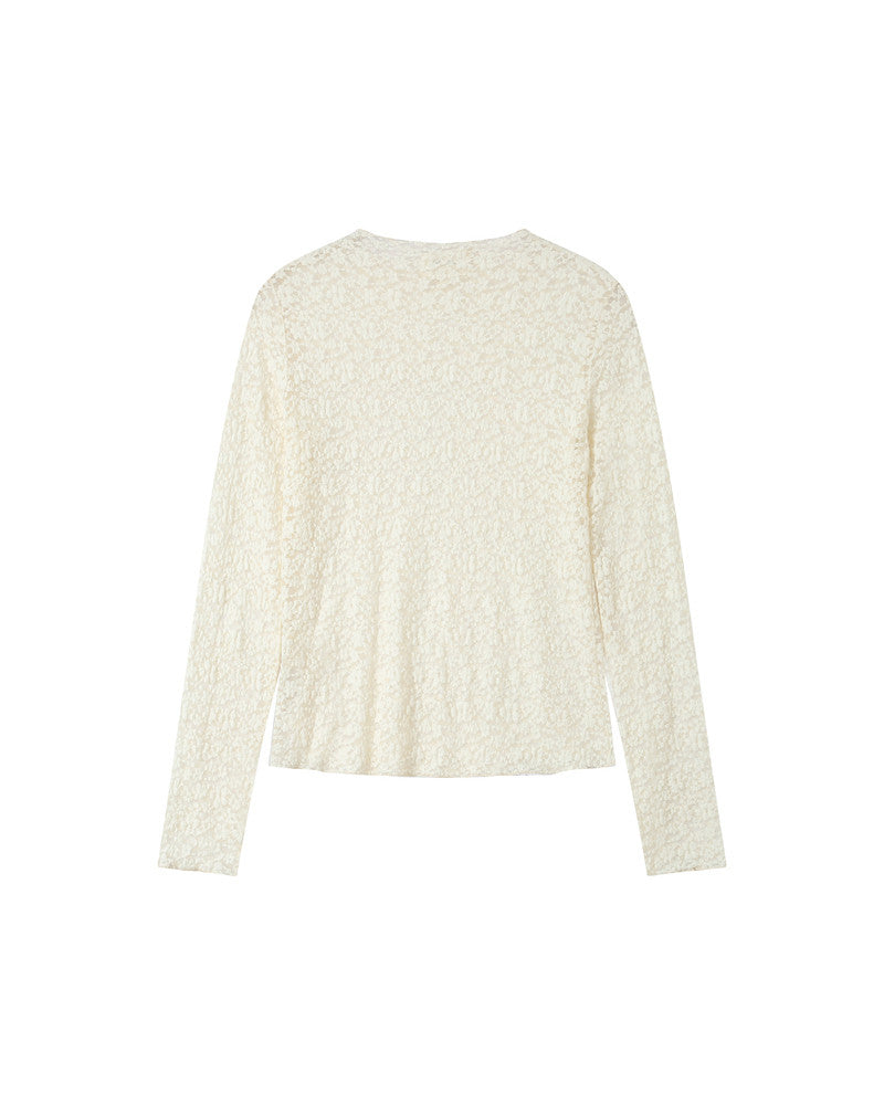 Grace & Mila Shady Stretch Lace T-Shirt - Ecru