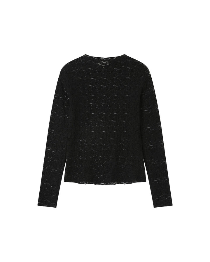 Grace & Mila Shady Stretch Lace T-Shirt - Noir