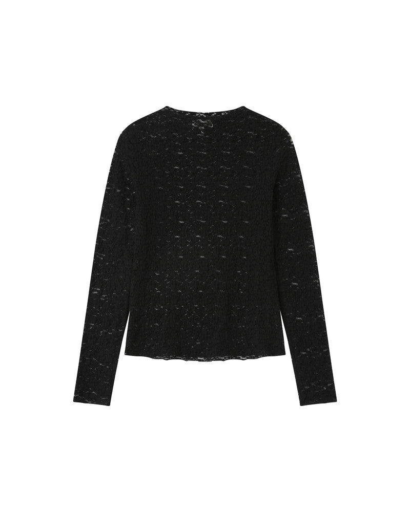 Grace & Mila Shady Stretch Lace T-Shirt - Noir
