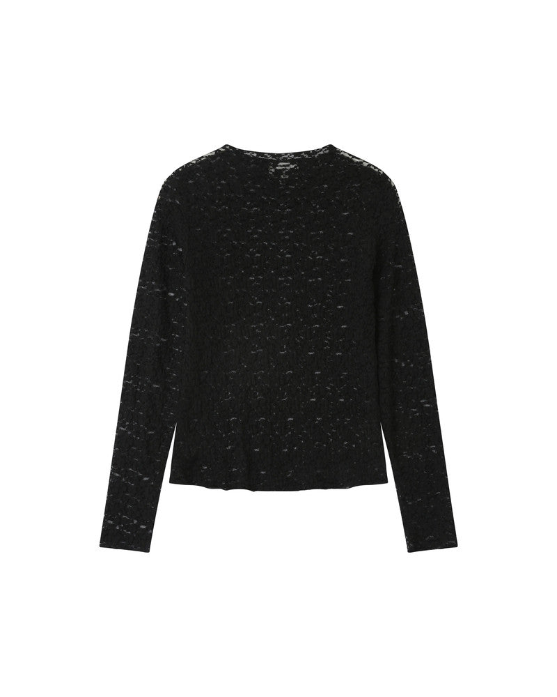 Grace & Mila Shady Stretch Lace T-Shirt - Noir