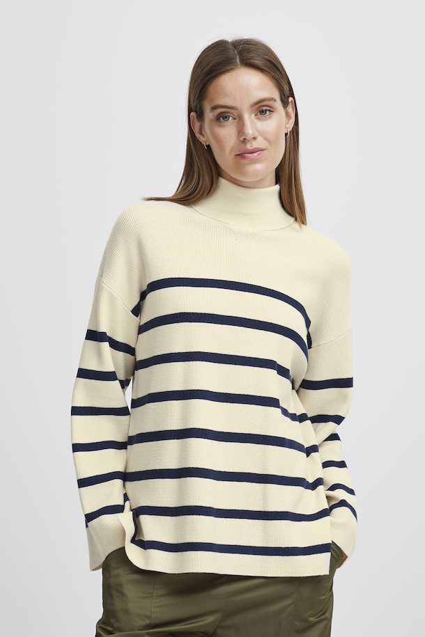 BYoung Milo Loose Striped Jumper- total eclipse mix