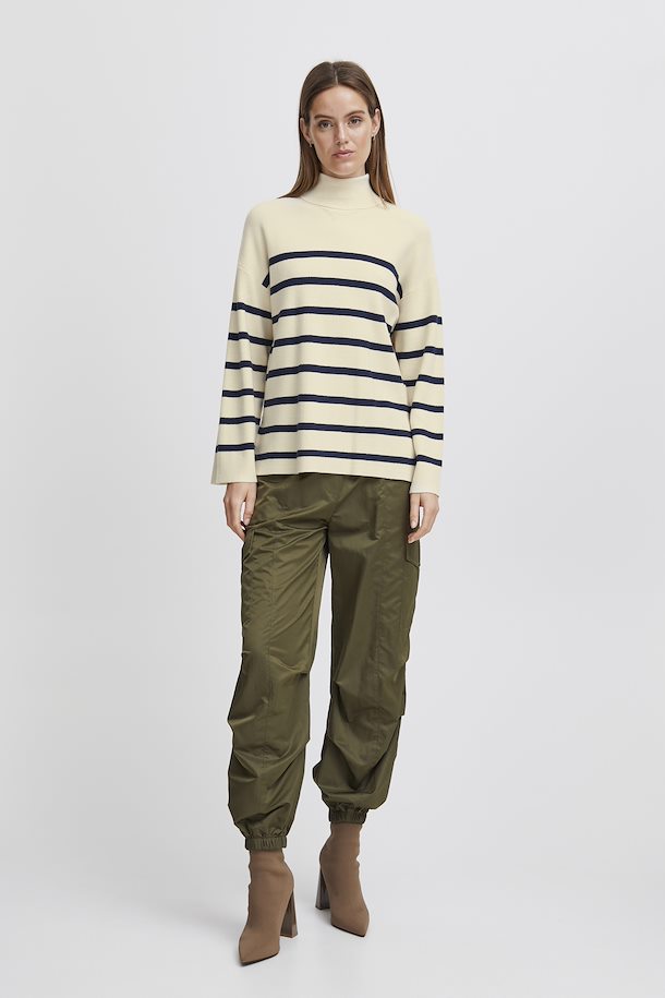 BYoung Milo Loose Striped Jumper- total eclipse mix