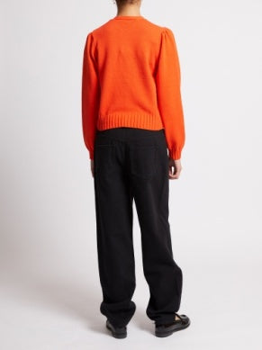 French Connection Varli Long Sleeve Tie Neck Cardigan – Flame Orange