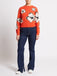 French Connection Paislee Floral Jacquard Jumper- Orange Flame