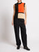 French Connection Varli Colour Blocking Knit Vest – Black Flame Camel