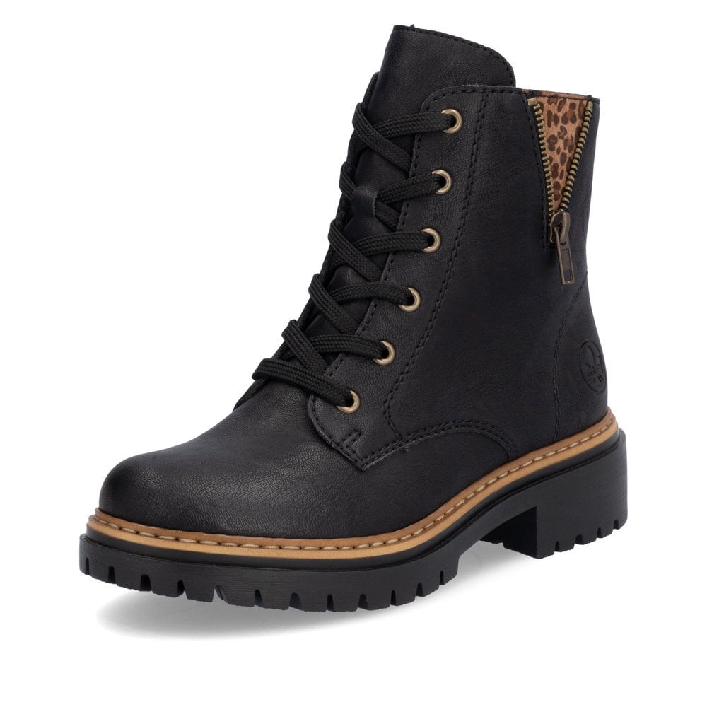 Rieker Ladies Zip Boots - Black