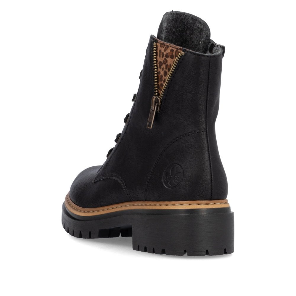 Rieker Ladies Zip Boots - Black