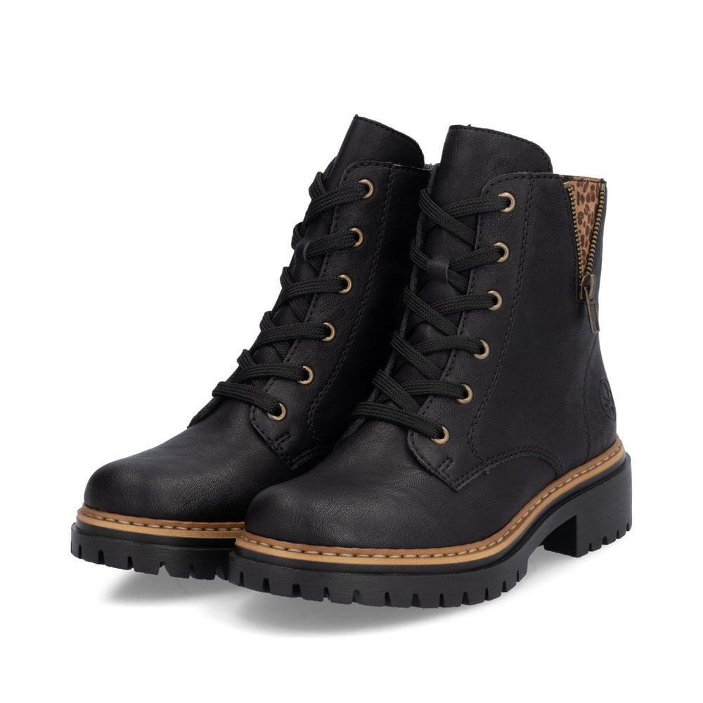 Rieker Ladies Zip Boots - Black
